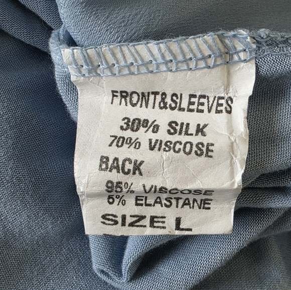 Prontomoda Giusy Silk Viscose Blend Top Size L Mixed Media Lightweight Tunic. - Picture 9 of 11